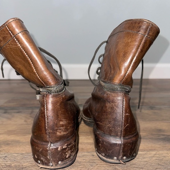 Alberto Fermani Vintage Inspired Zip Off Lace-up Boots Stud Detail 38 Brown 8 - Picture 4 of 7